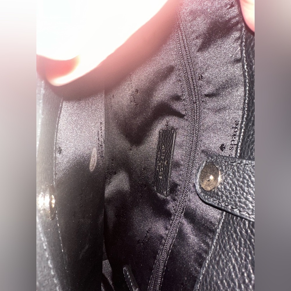 Kate Spade Leila Triple Compartment Satchel Crossbody  — Black Pebbled Leather - Picture 8 of 10